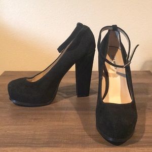 Block Heel Pumps w/ Ankle Strap